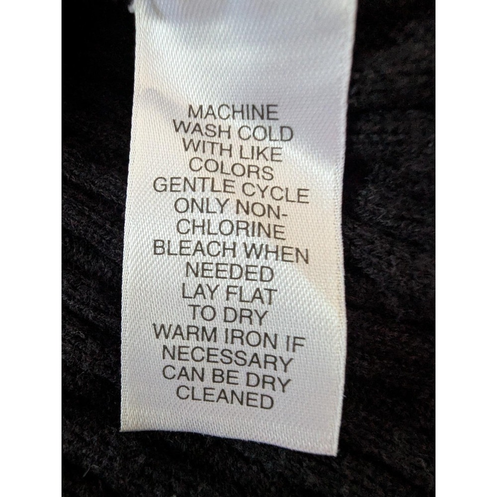 Vtg‎ Anne Klein Black Cable Sweater Women's XXL Stretch Turtleneck Minimalist - Picture 6 of 8